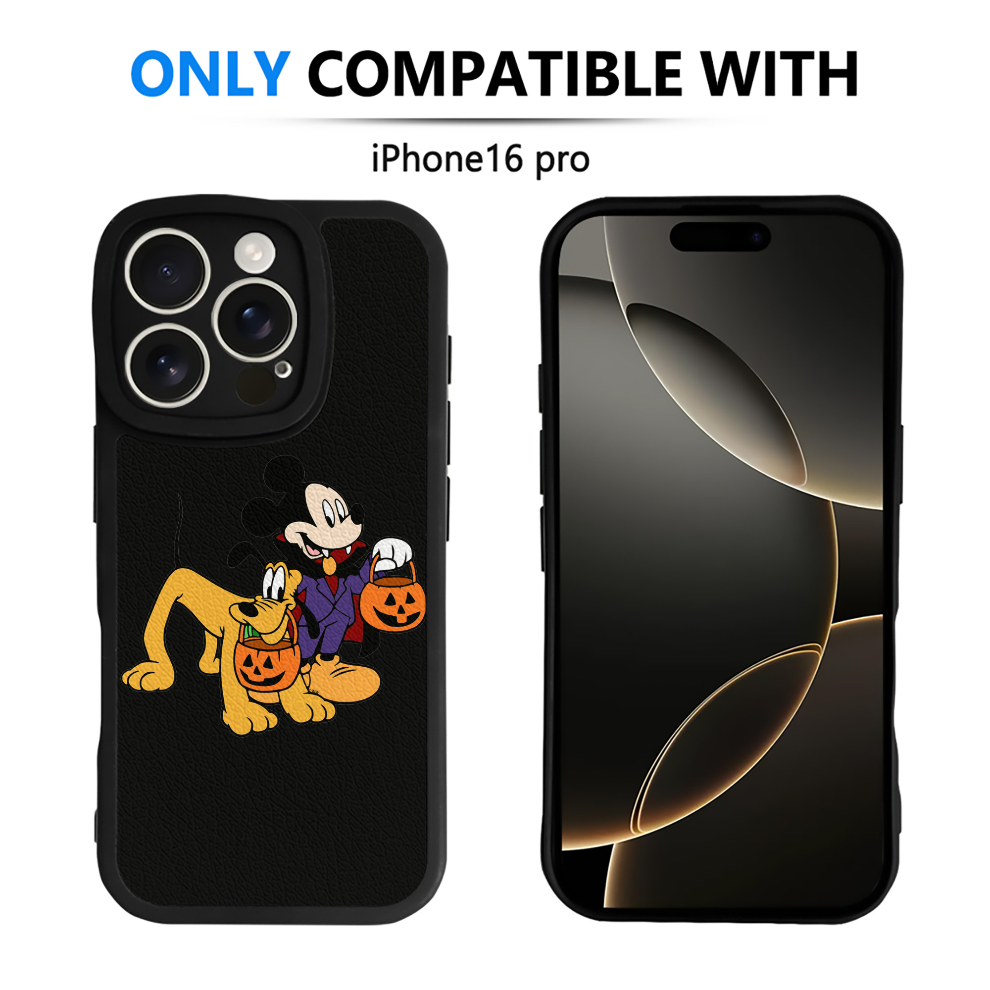 （画像用） ミッキーマウス Mickey Mouse 【iPhone 16シリーズ対応】シリコンスマホケース（レザー調） 材質：シリコン
